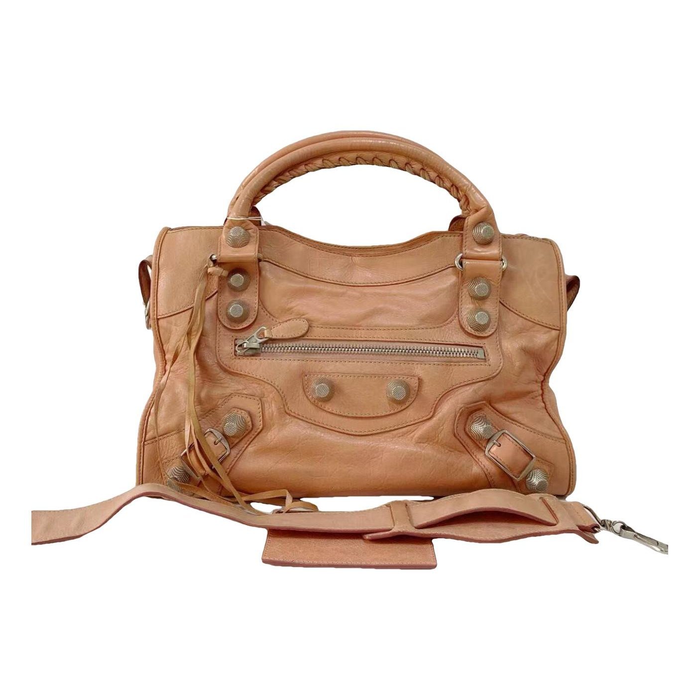 City leather handbag