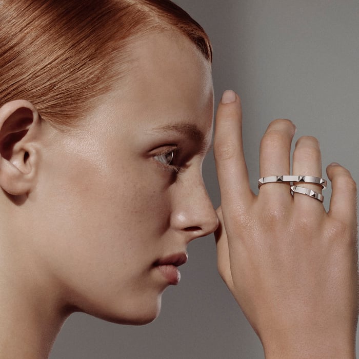Sans Coloris Hermès Clou d'H Double Ring