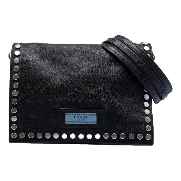 Etiquette leather crossbody bag