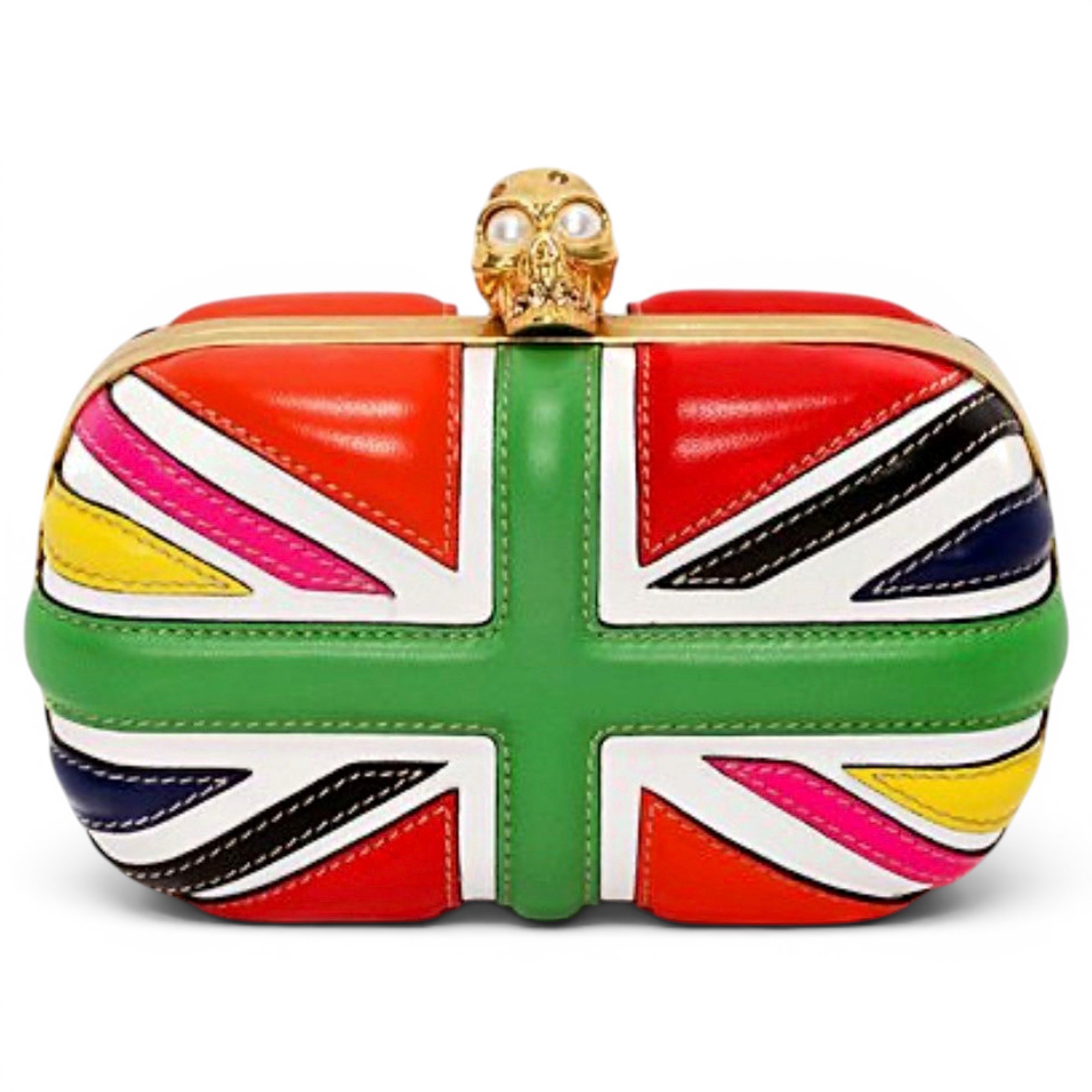 Knuckle leather clutch bag