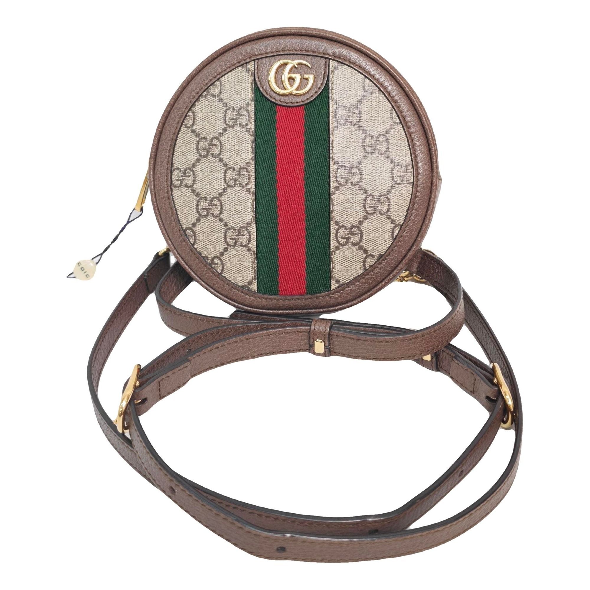 Ophidia Round leather handbag