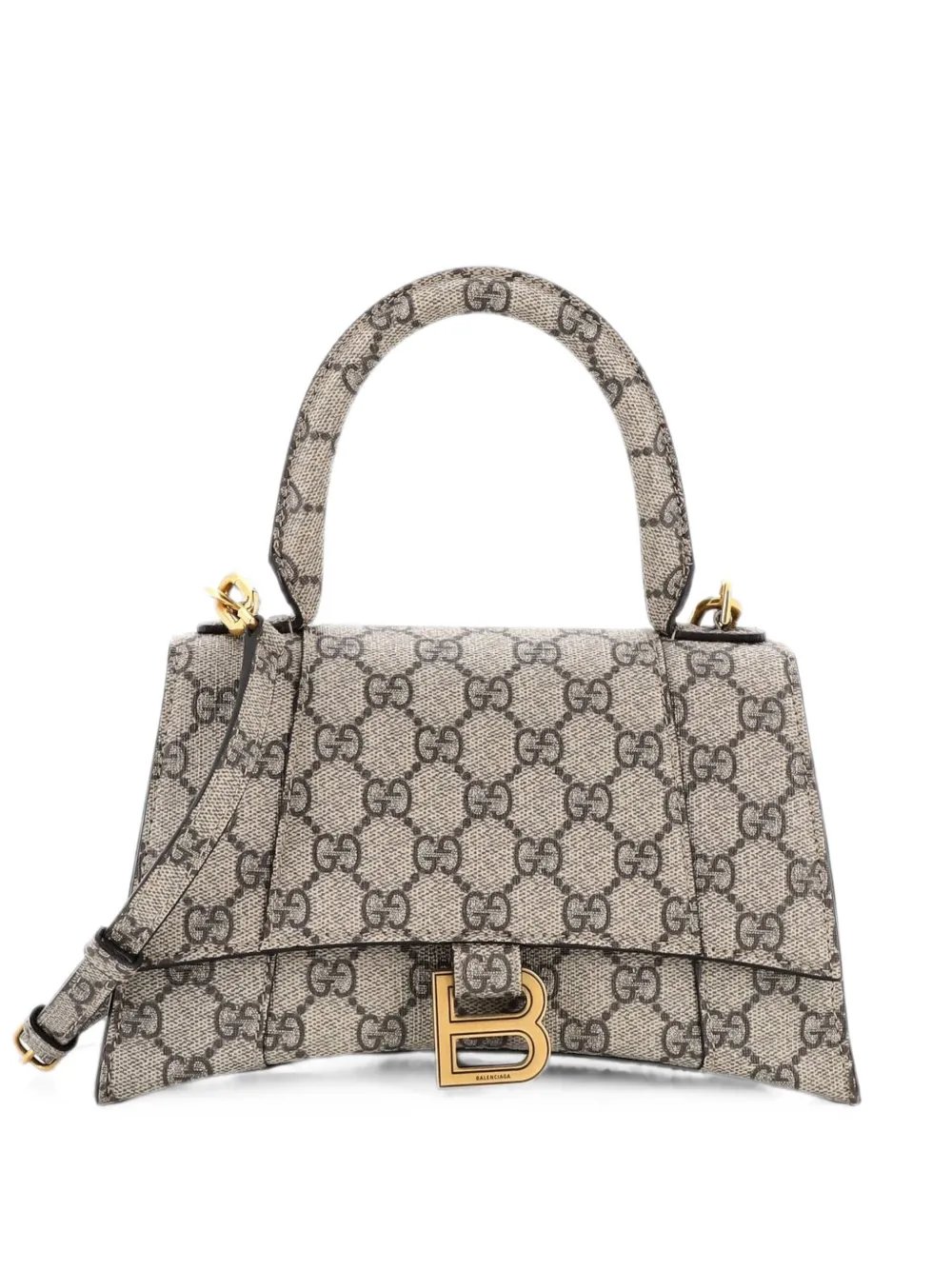 x Balenciaga The Hacker Project Hourglass Top Handle Bag GG Coated Canvas Small shoulder bag
