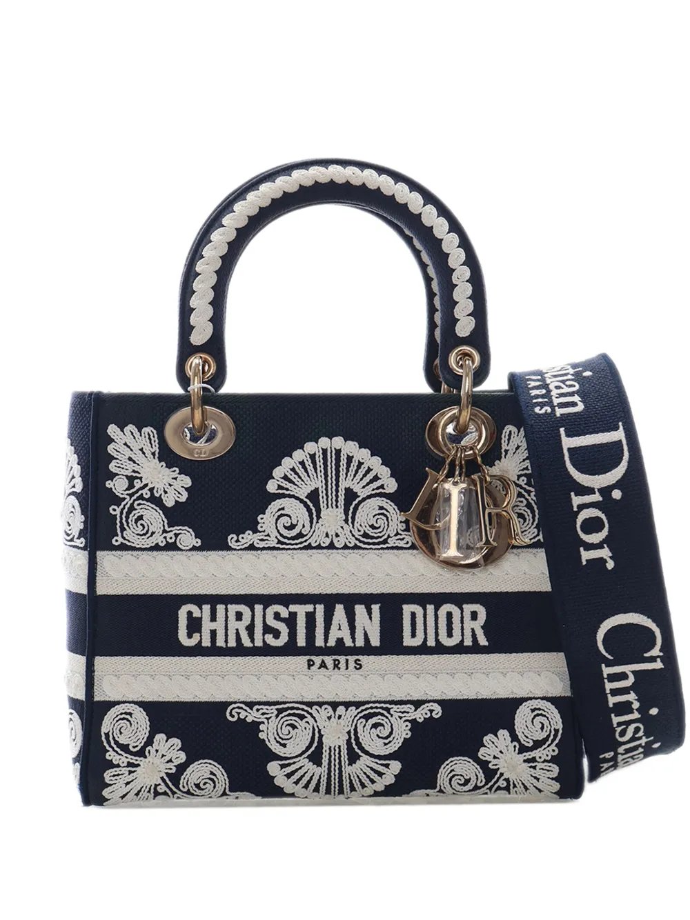 2021-2026 Medium Embroidered Canvas Cornely Lady D Lite satchel