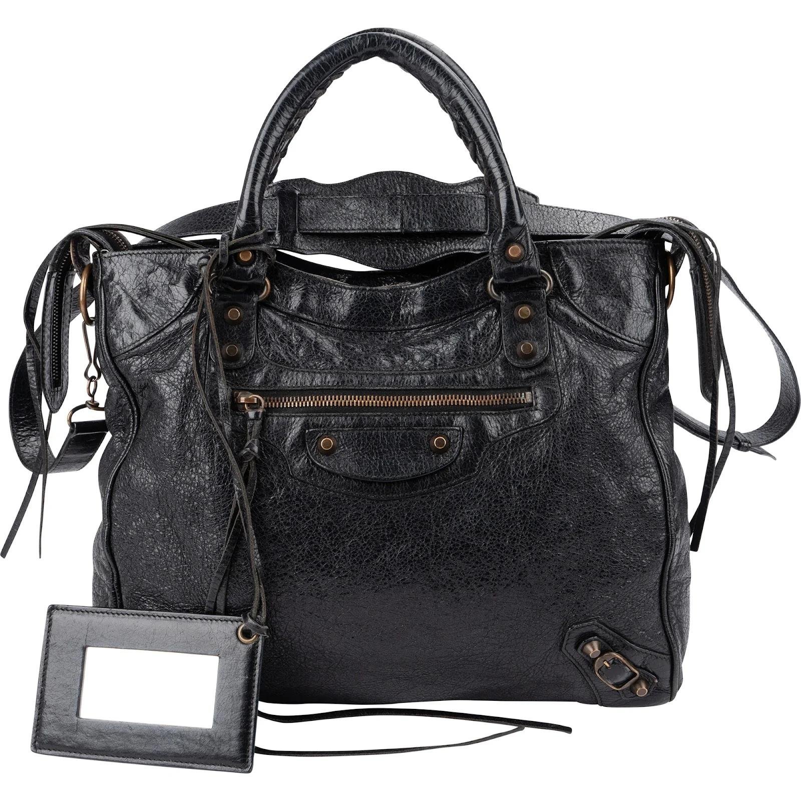 City leather handbag