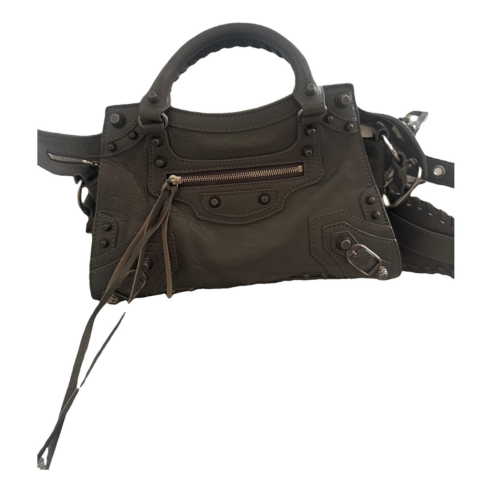 City leather handbag