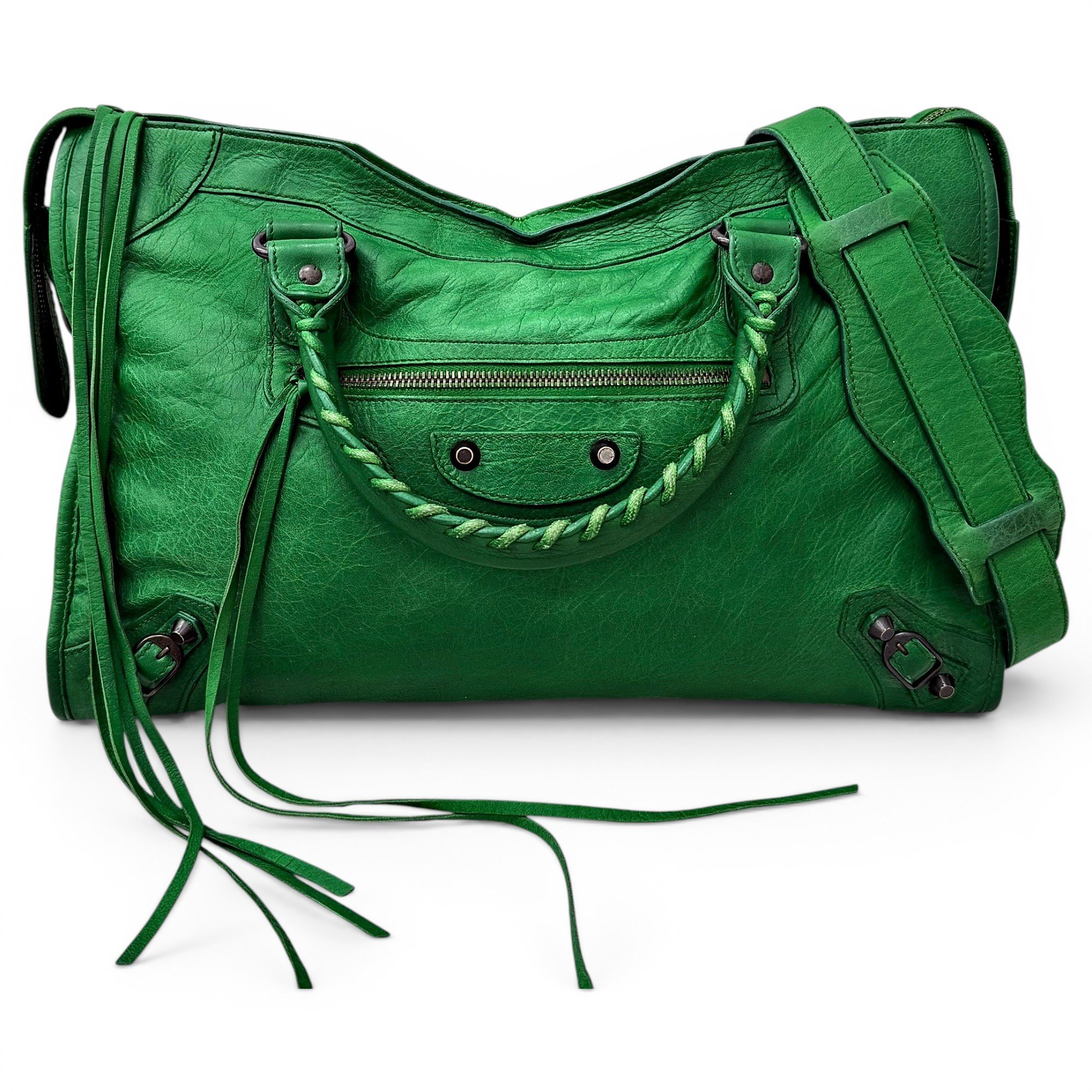 City leather handbag