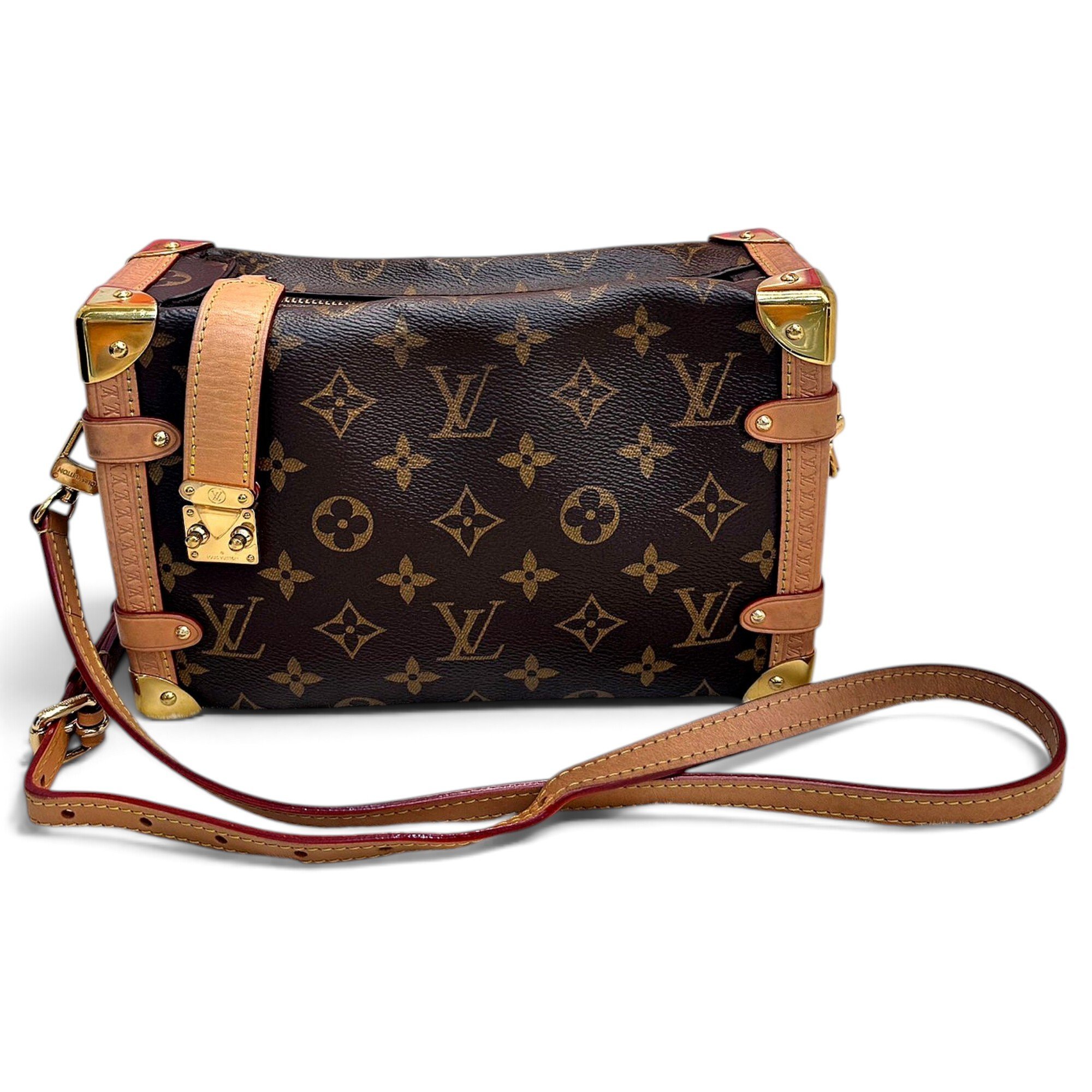 Side Trunk leather handbag