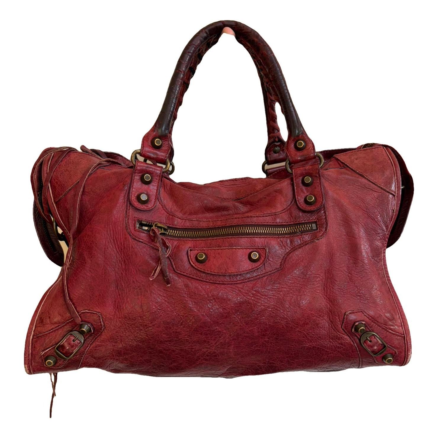 City leather handbag