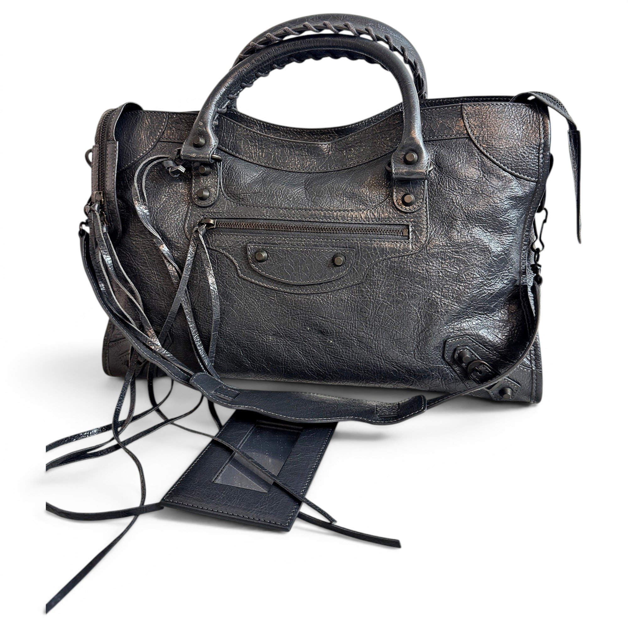 City leather handbag