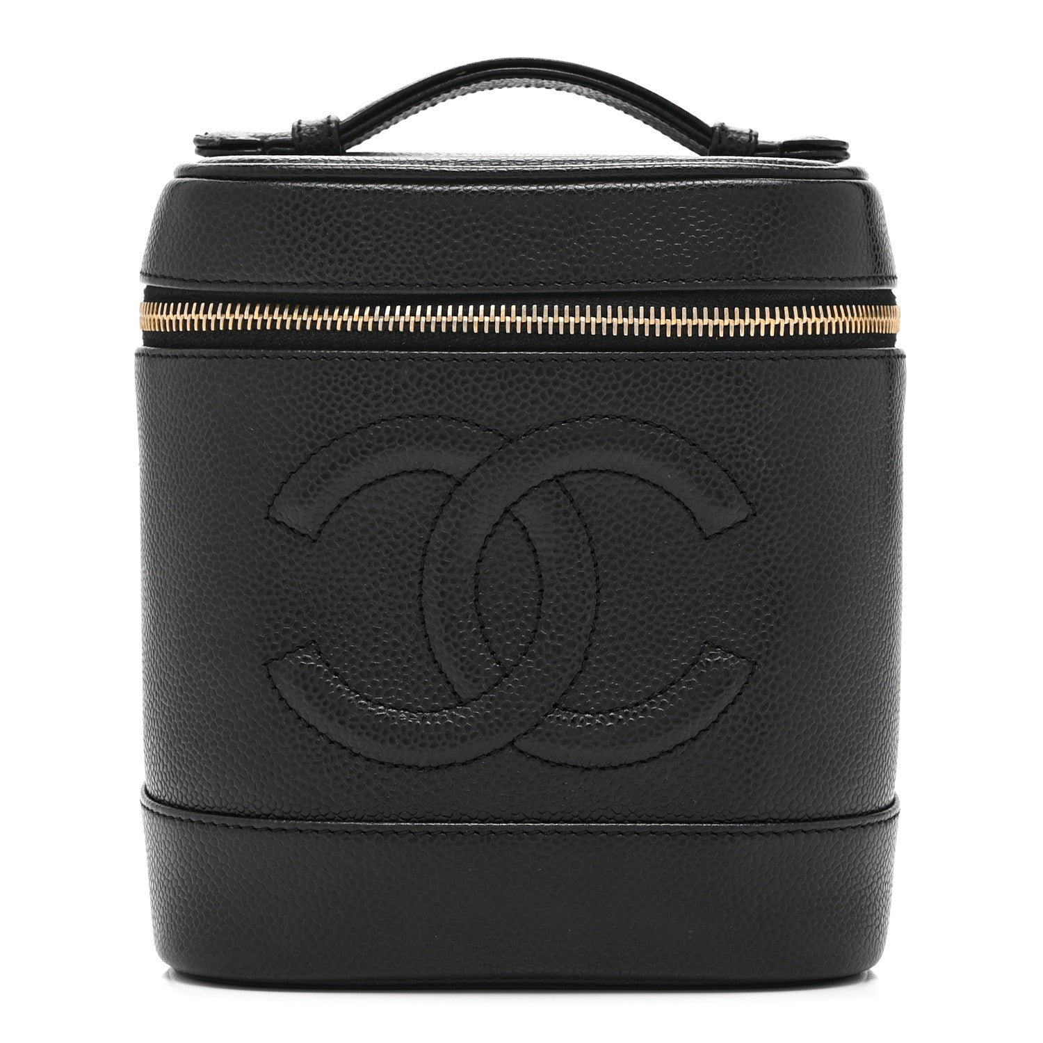Chanel Caviar Vanity Cosmetic Case Black