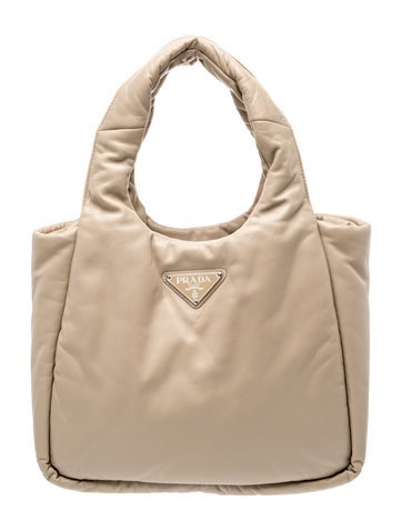 Prada Tessuto Nylon Medium Padded Soft Nappa Leather Shoulder Bag