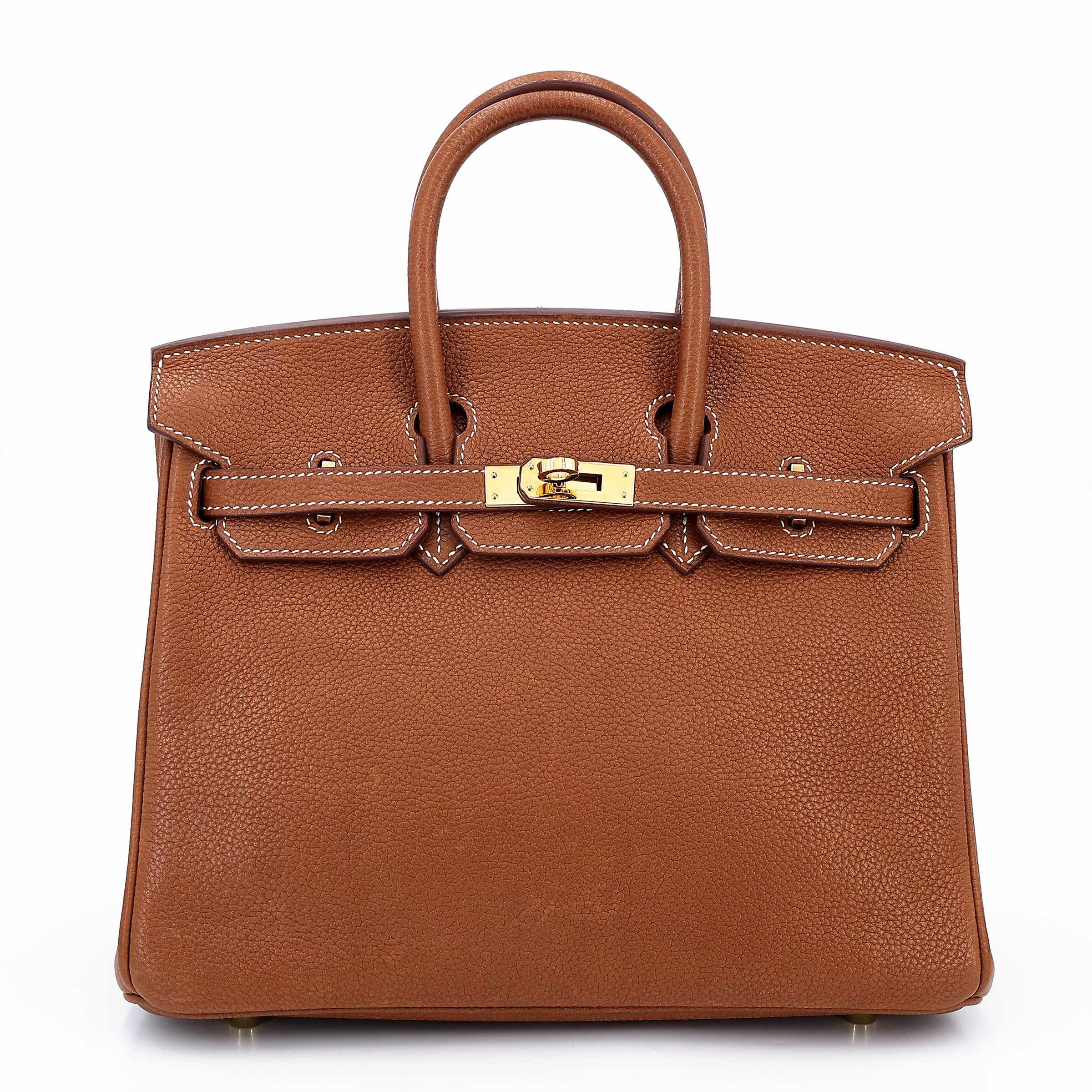 Hermes Very Good ( Rank A)  HERMÈS  Birkin 25 Fauve (34) Barenia Gold hardware Z (2021)