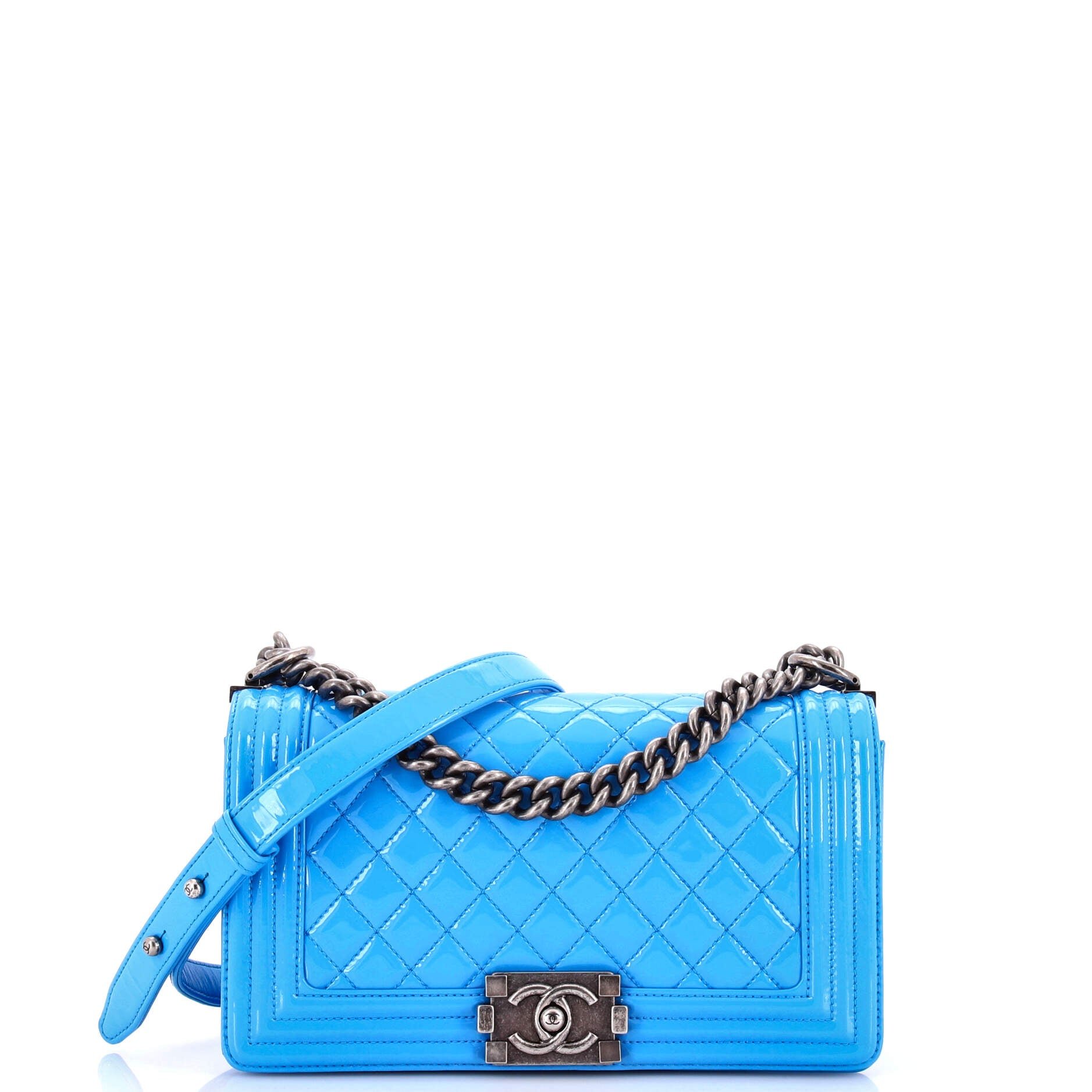 Boy Flap Bag Quilted Patent Old Medium