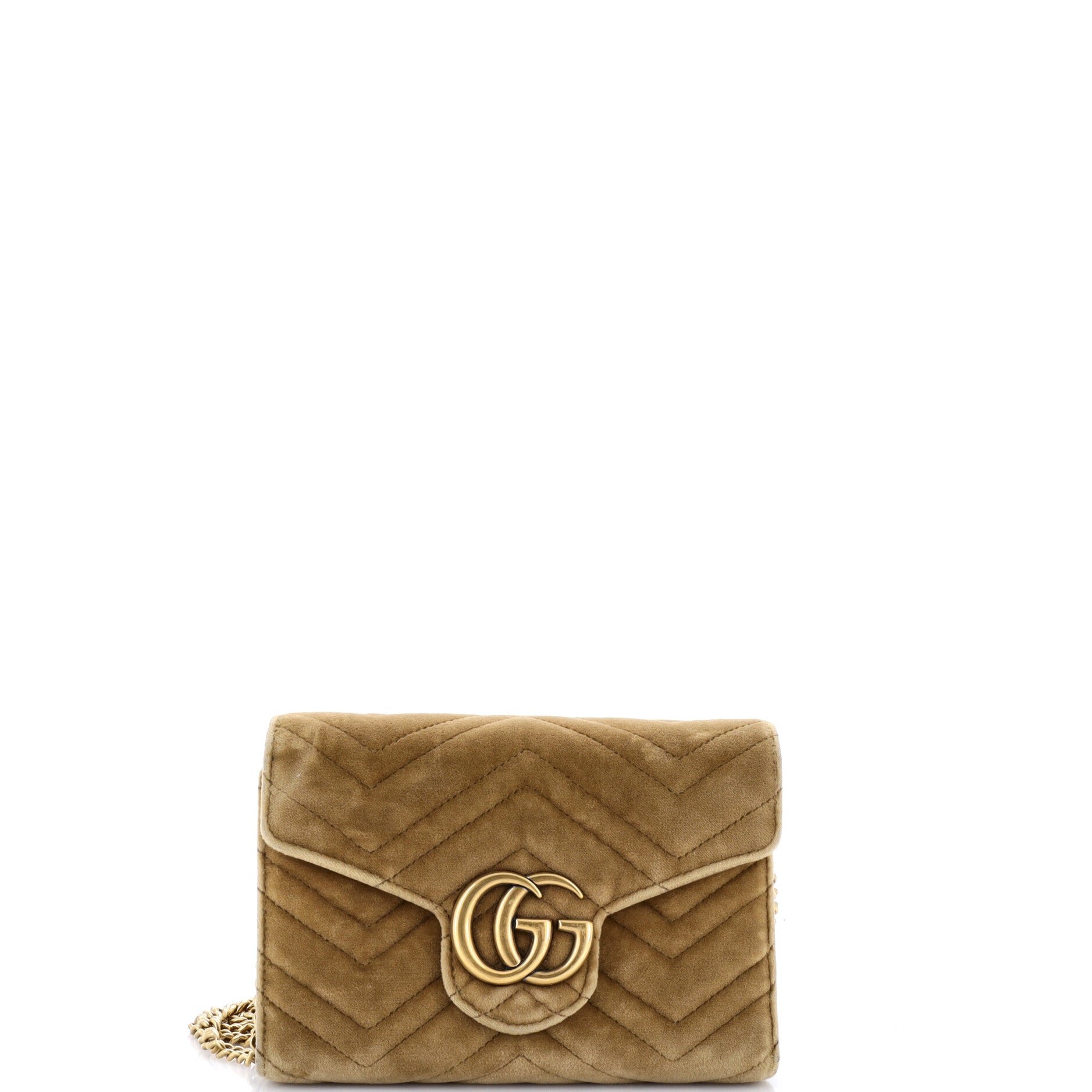 GG Marmont Chain Wallet Matelasse Velvet Mini