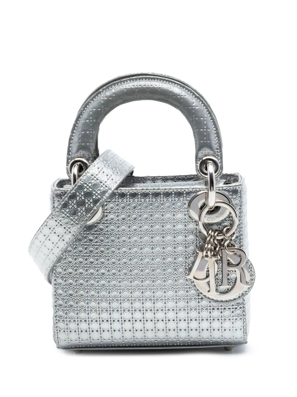2015 Micro Metallic Patent Microcannage Lady Dior satchel