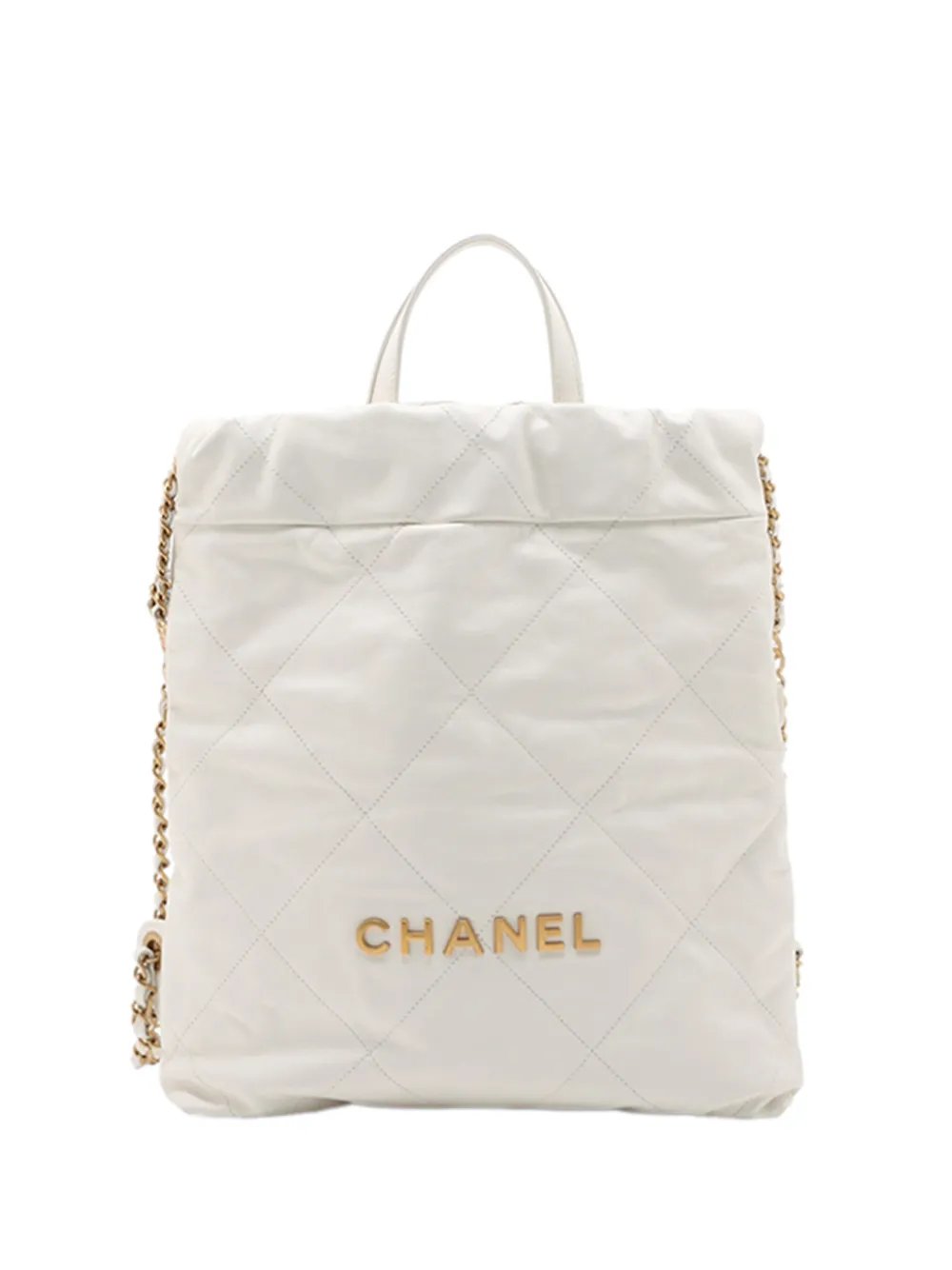 2021-2026 Shiny Calfskin Chanel 22 Drawstring backpack