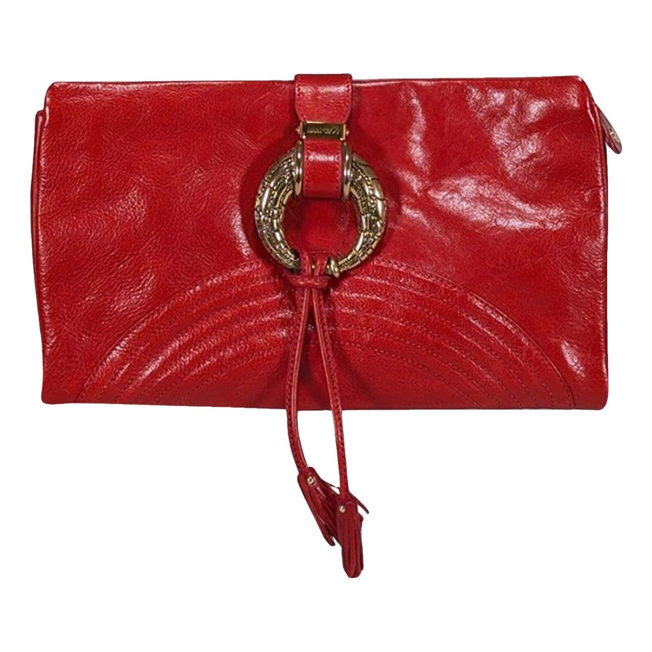 Leather clutch bag