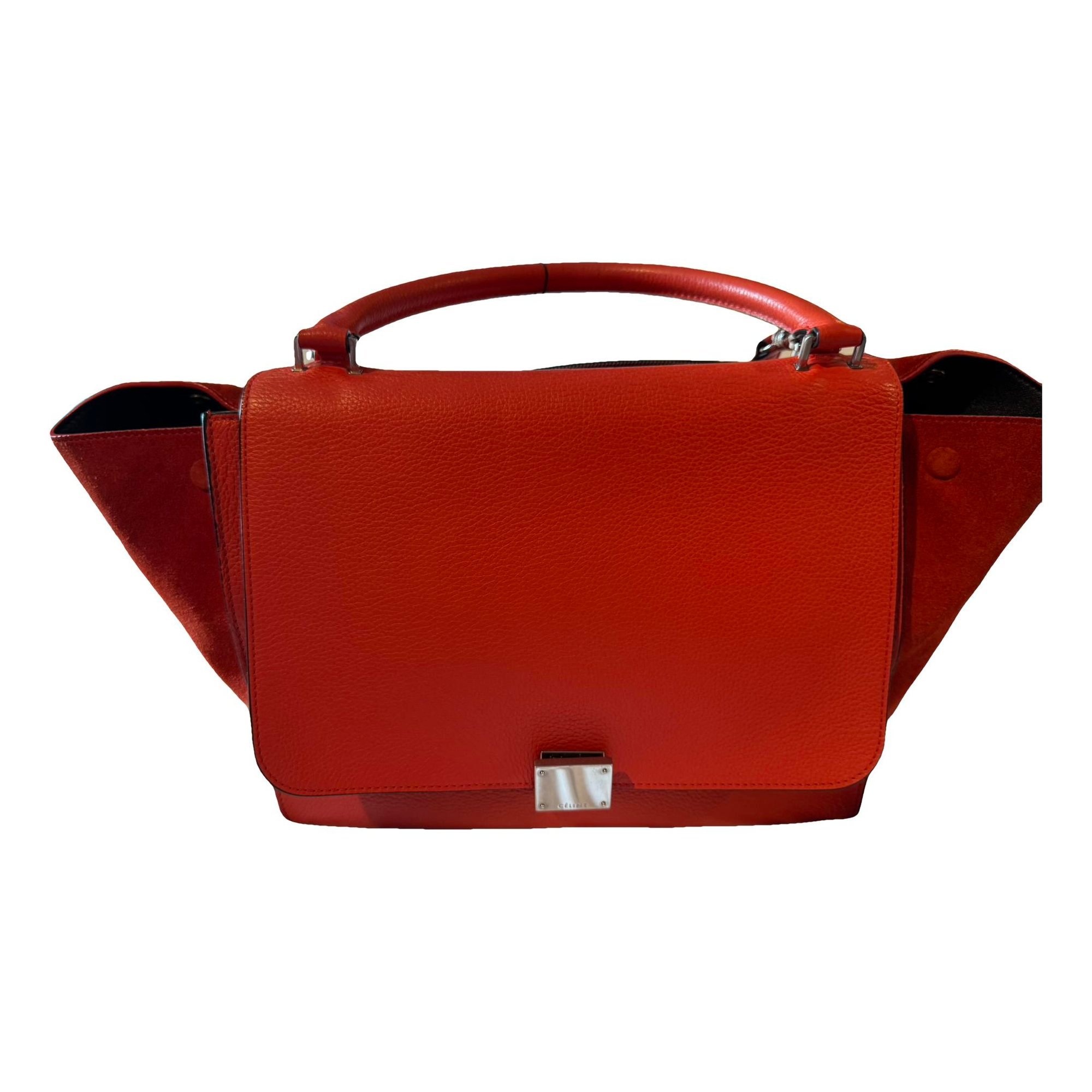 Trapèze leather handbag
