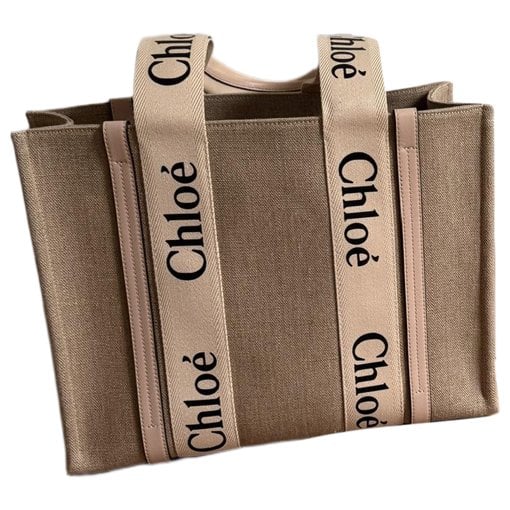 Woody linen tote