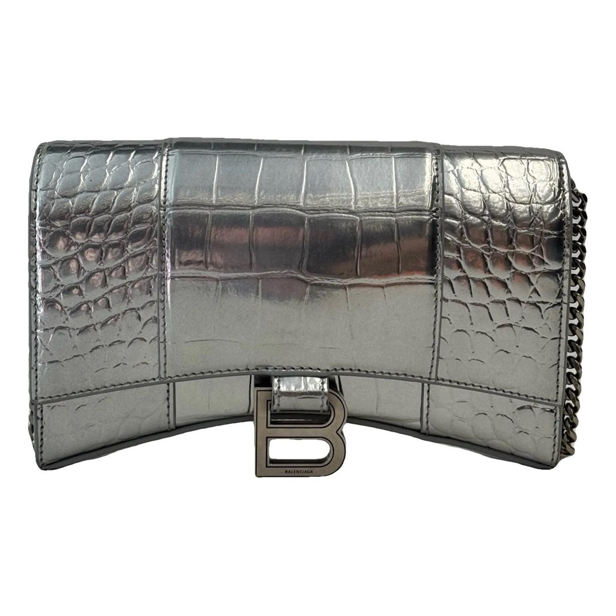 Hourglass leather handbag