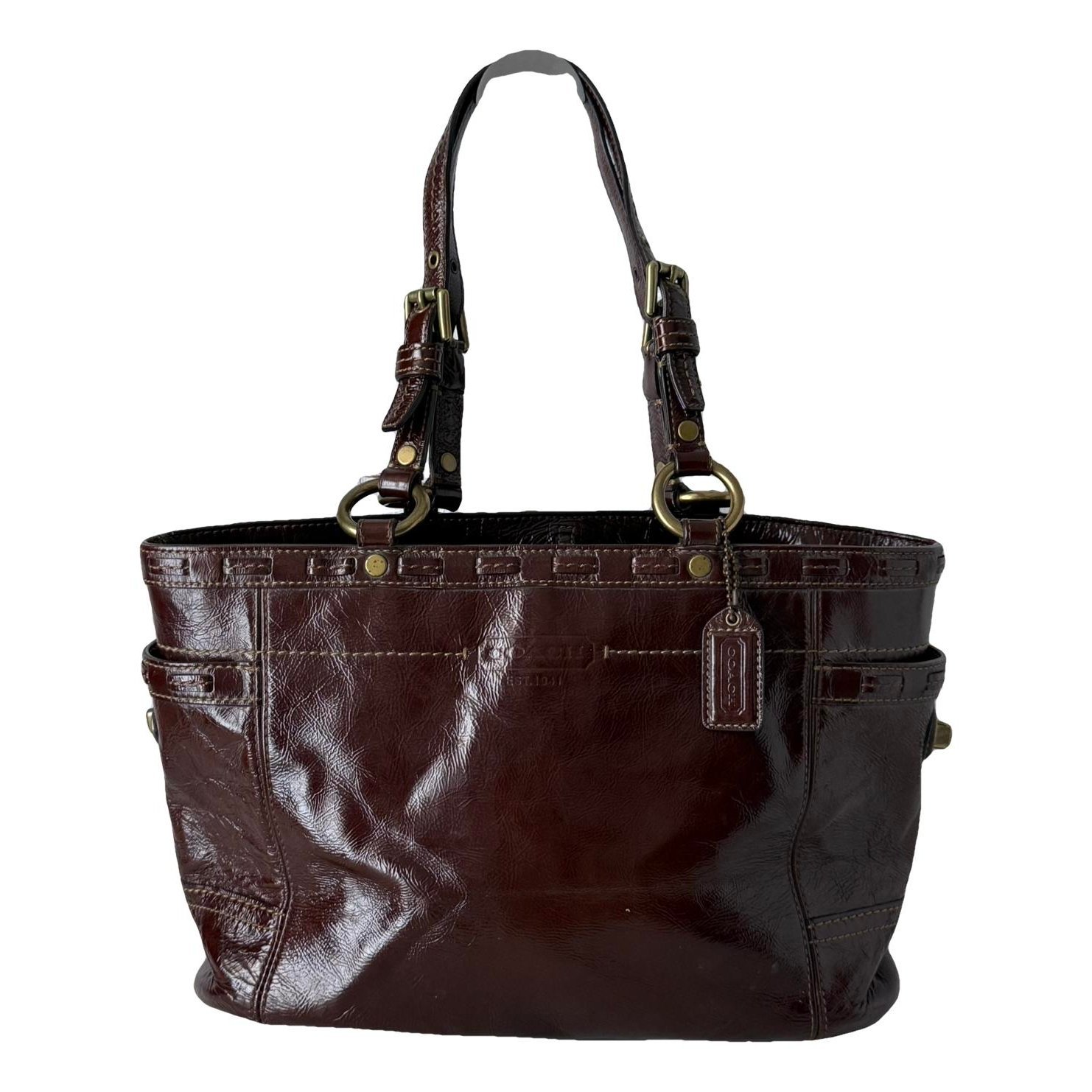 Patent leather handbag