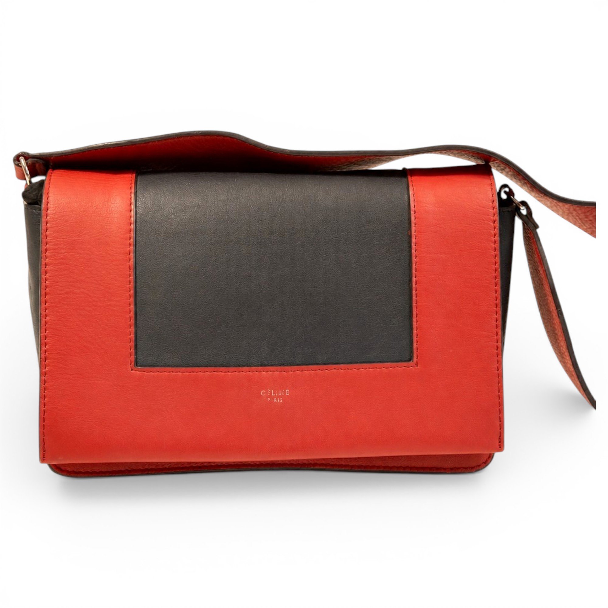 Frame leather handbag