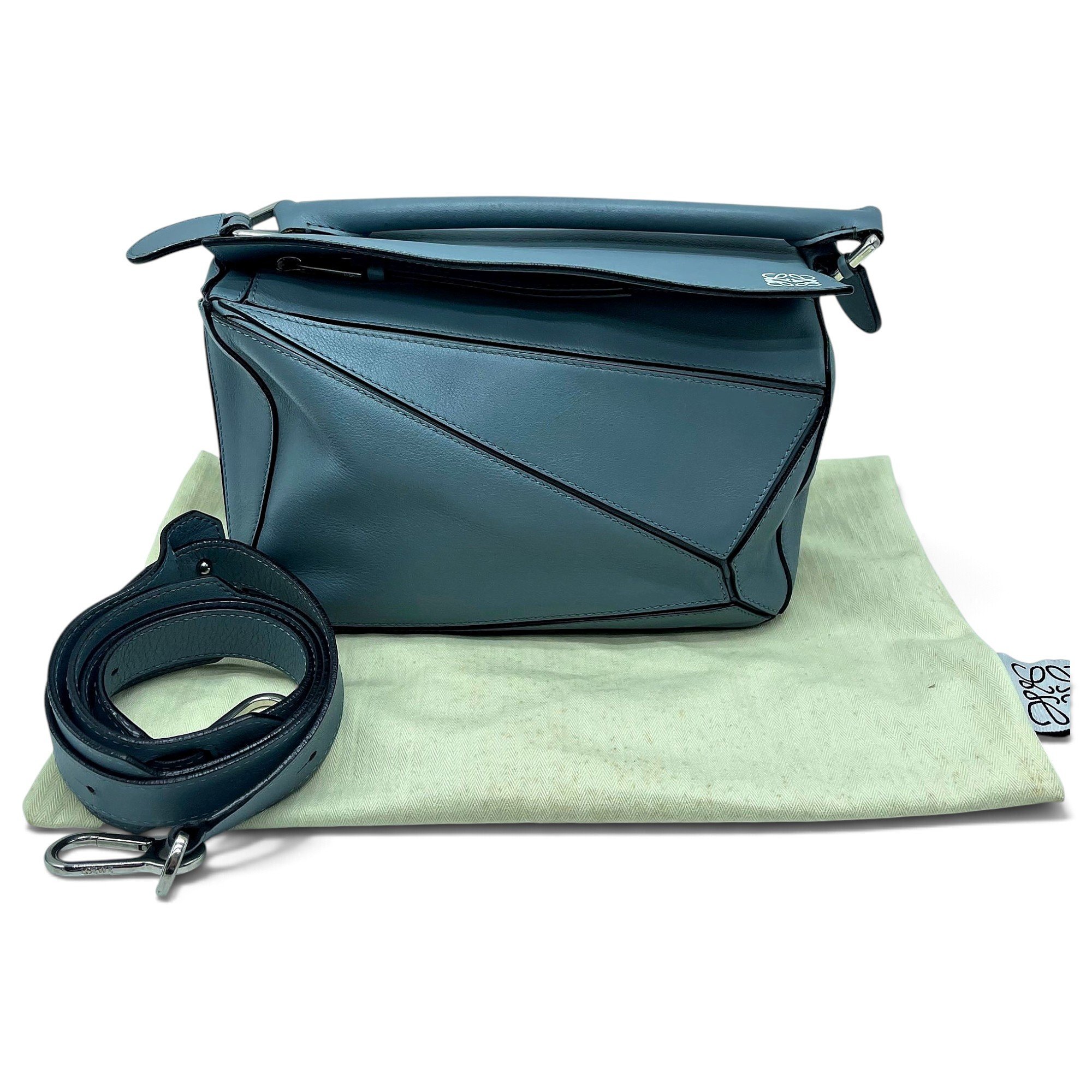 Puzzle leather handbag