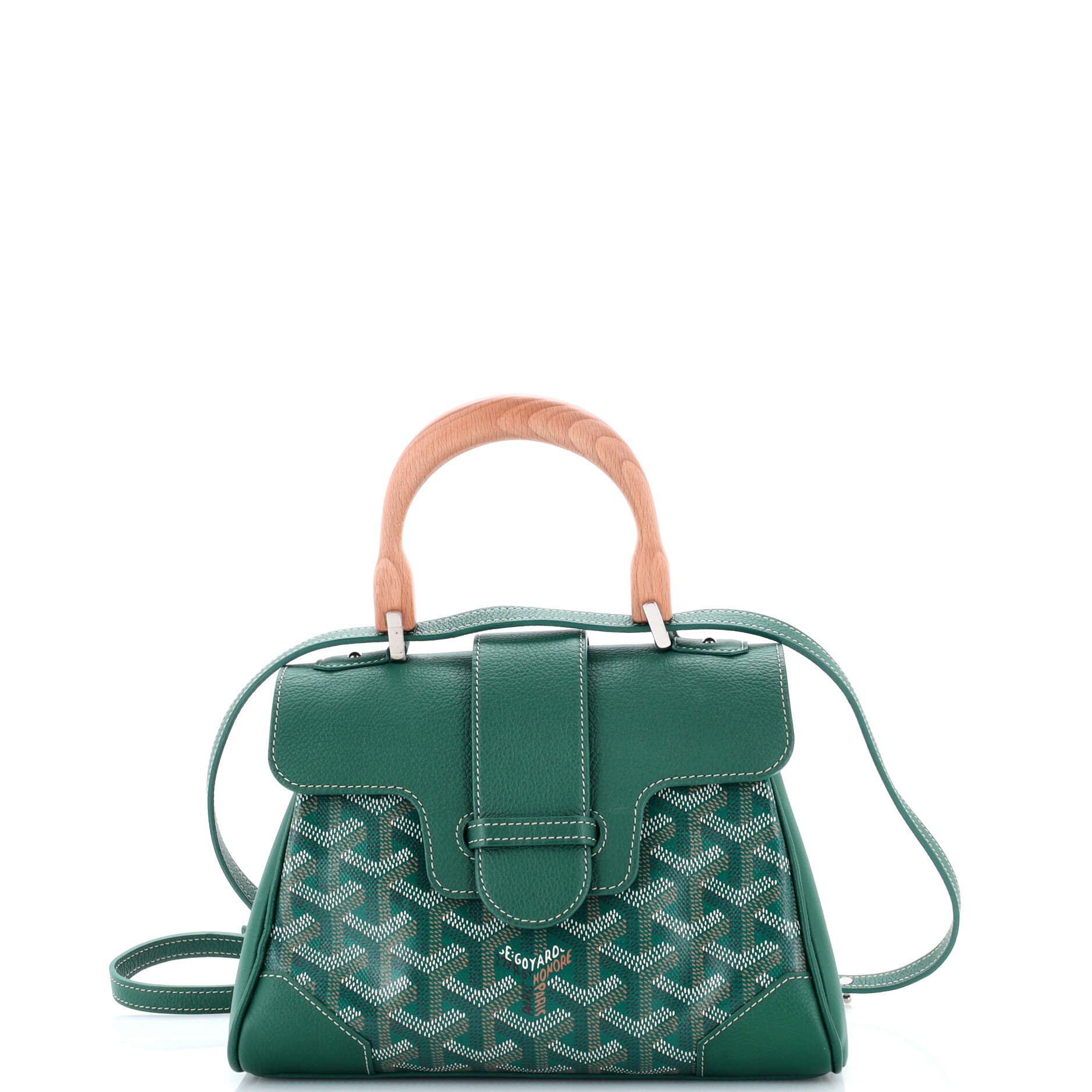 Goyard Saigon Top Handle Bag Coated Canvas with Leather Mini
