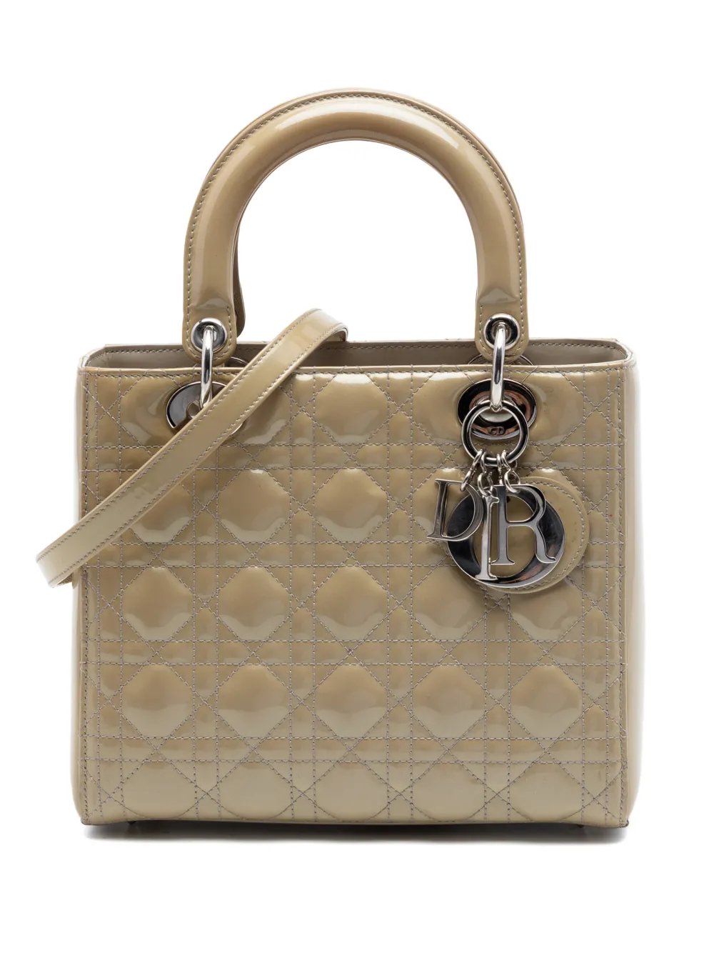2014 Medium Patent Cannage Lady Dior satchel