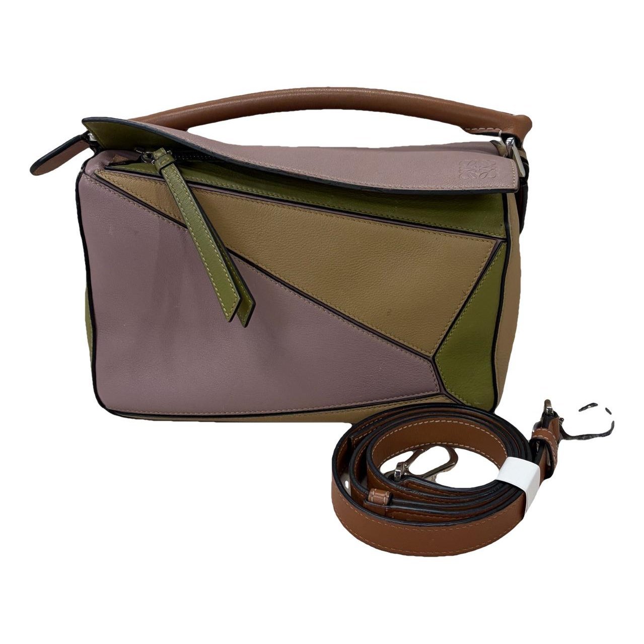 Puzzle leather handbag