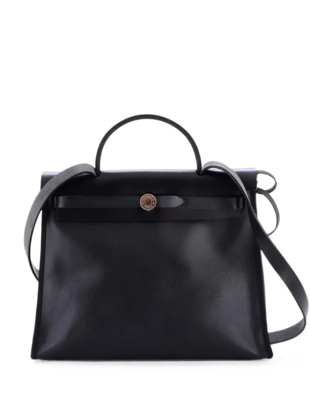 Herbag Zip Berline Vache Canvas and Leather 31 shoulder bag