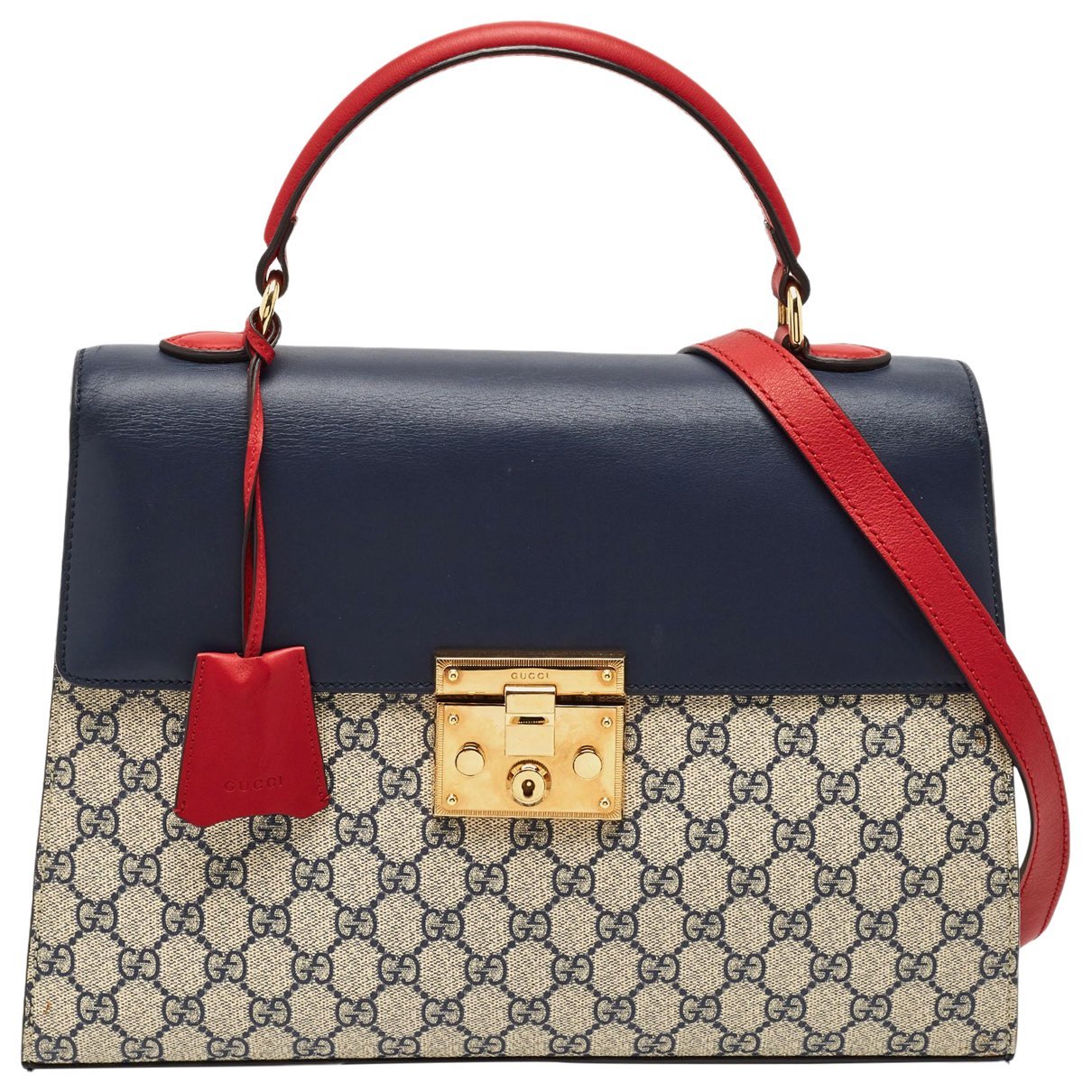 Padlock leather satchel