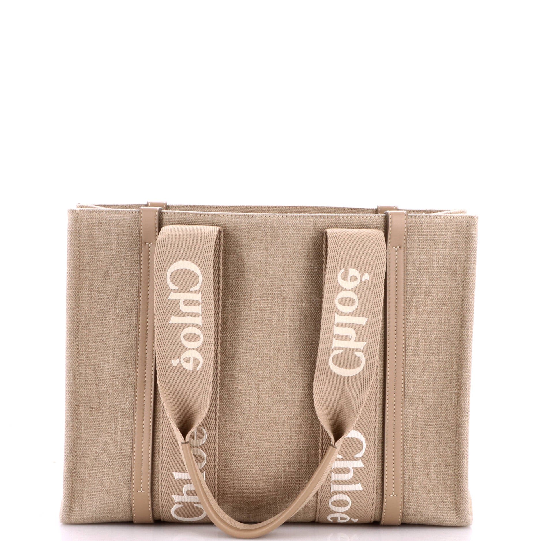 Woody Tote Canvas with Leather Medium