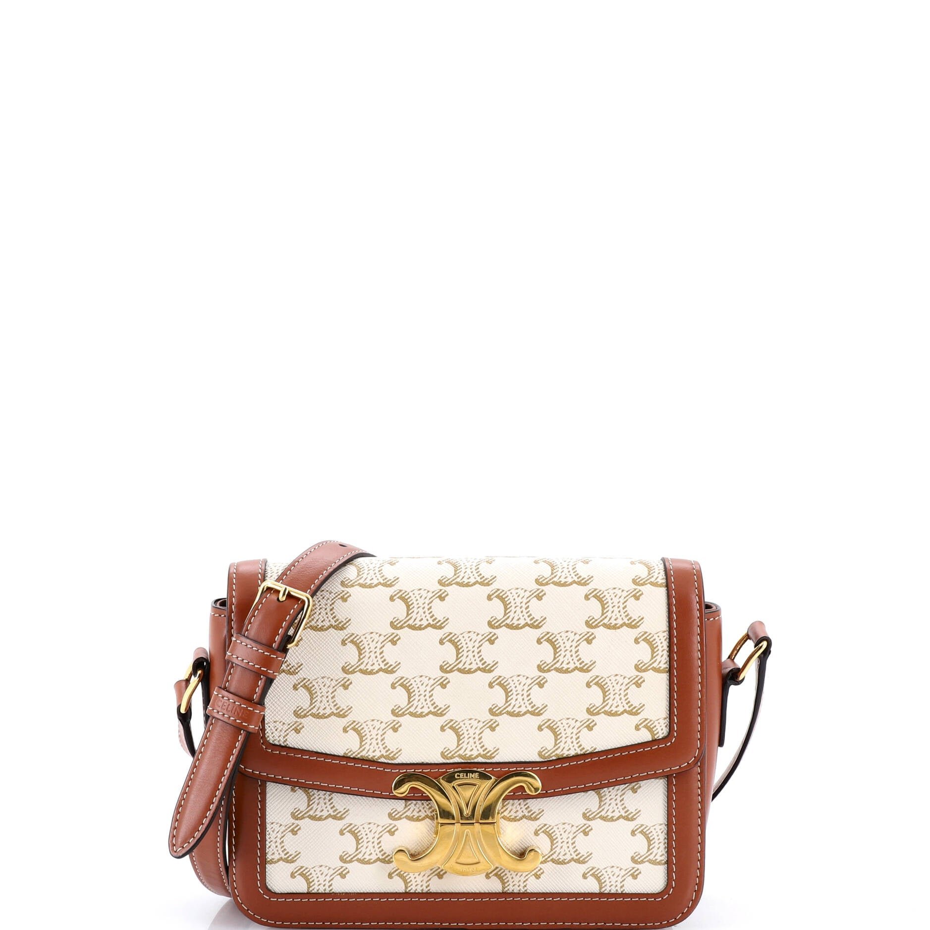 Celine Triomphe Shoulder Bag Triomphe Coated Canvas Teen