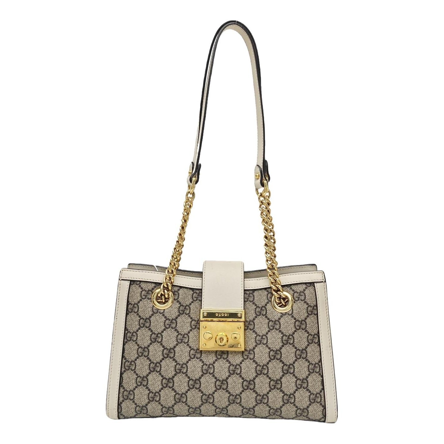 Padlock leather handbag