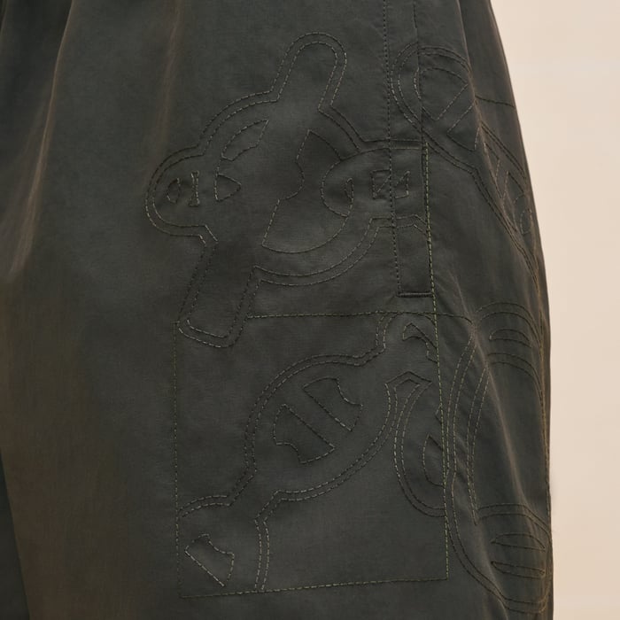 Kaki "Metallerie Au Carre" Swim Trunks