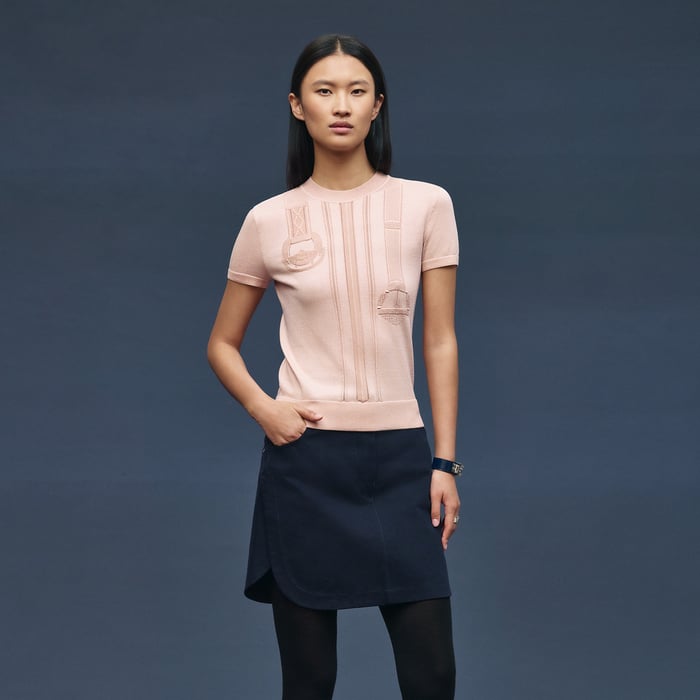 Rose Quartz "Etriers Remix" Short-sleeve Sweater