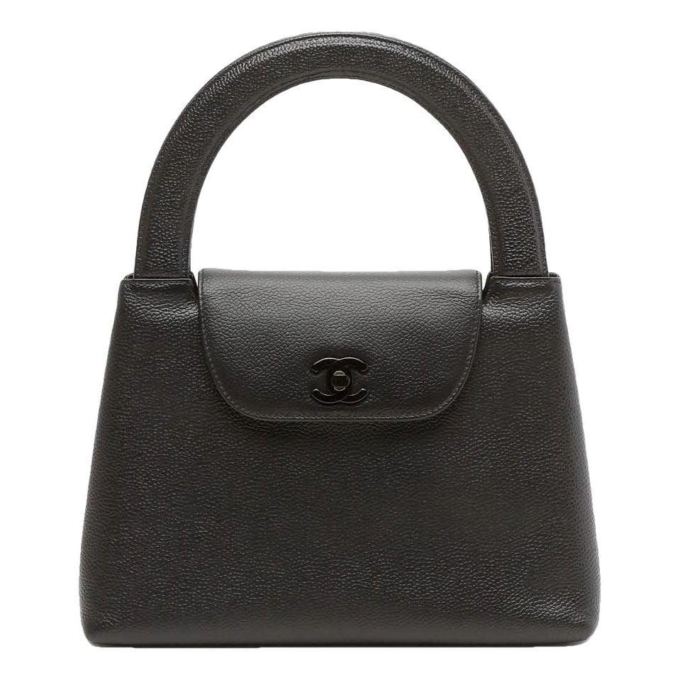 Trendy CC Top Handle leather handbag