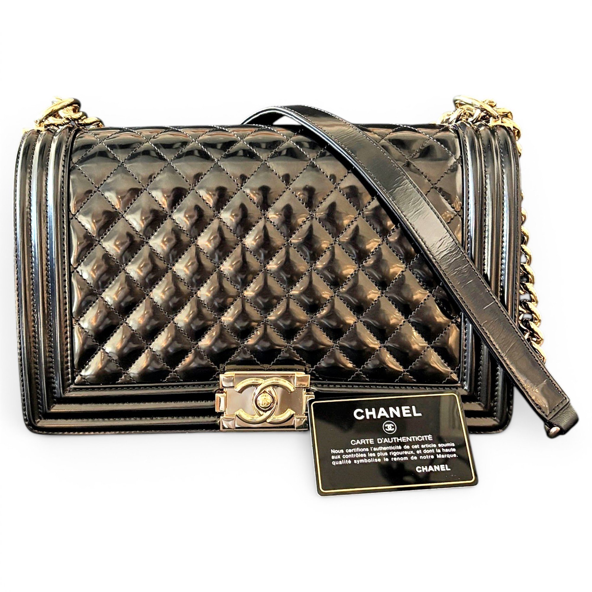 Boy patent leather crossbody bag