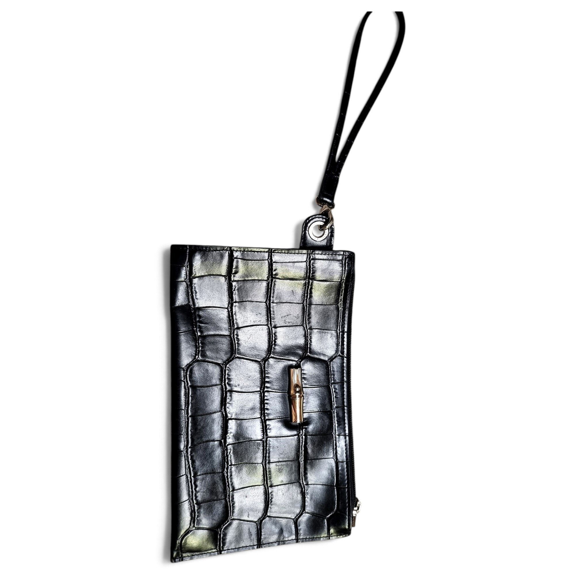 Leather clutch bag