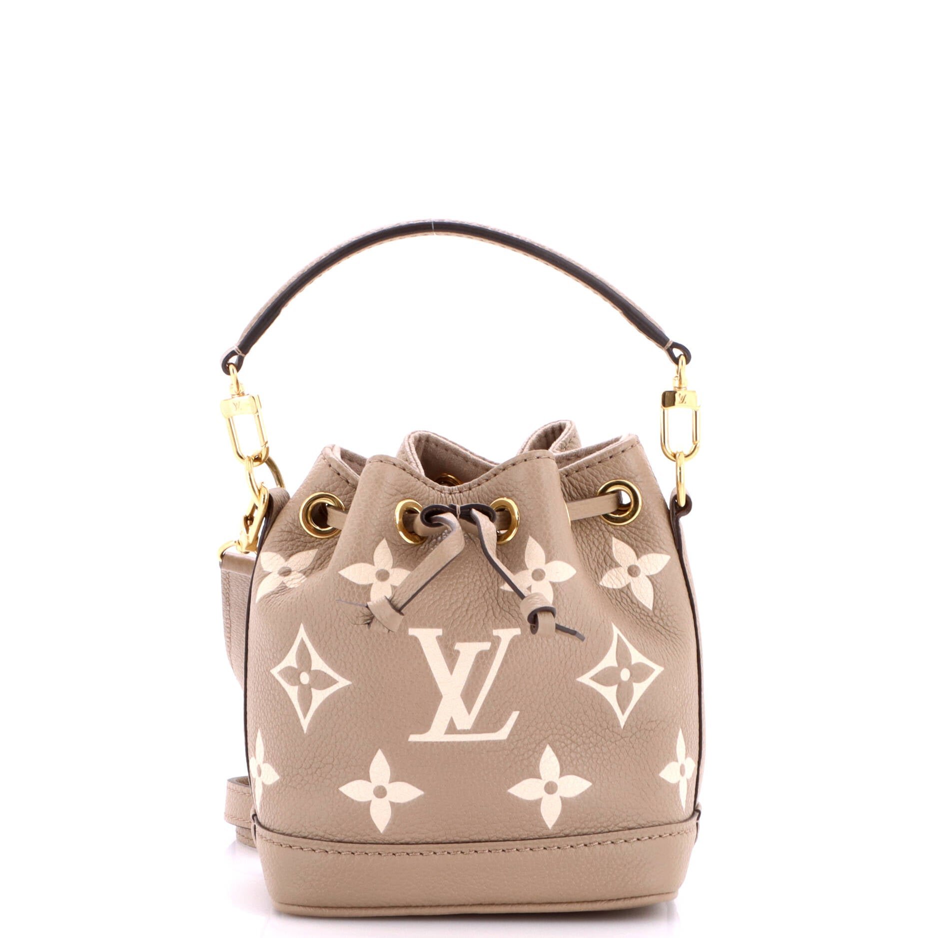 Noe NM Handbag Bicolor Monogram Empreinte Leather Nano
