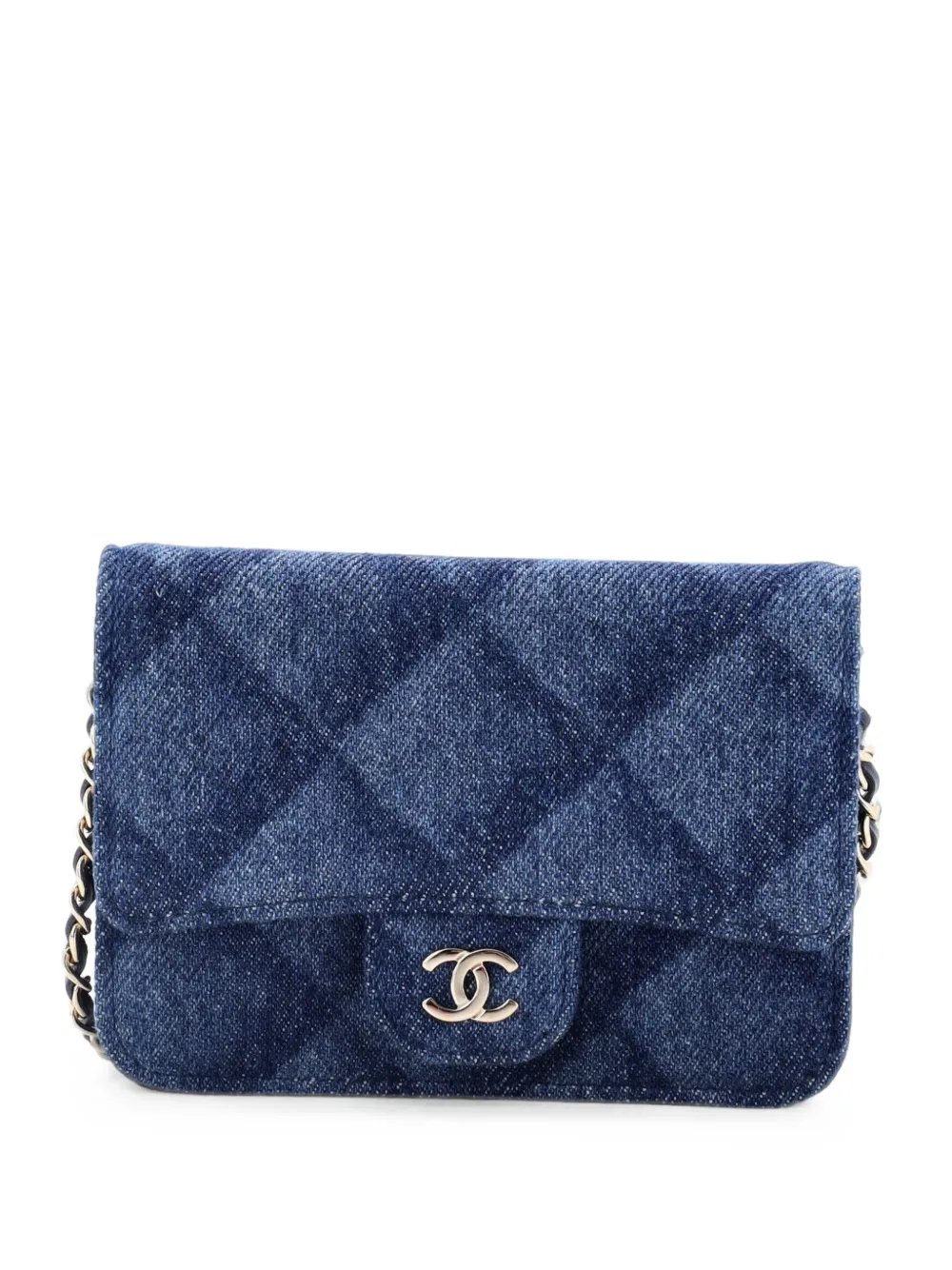 Classic Flap 3D Quilt Printed Denim Mini belt bag