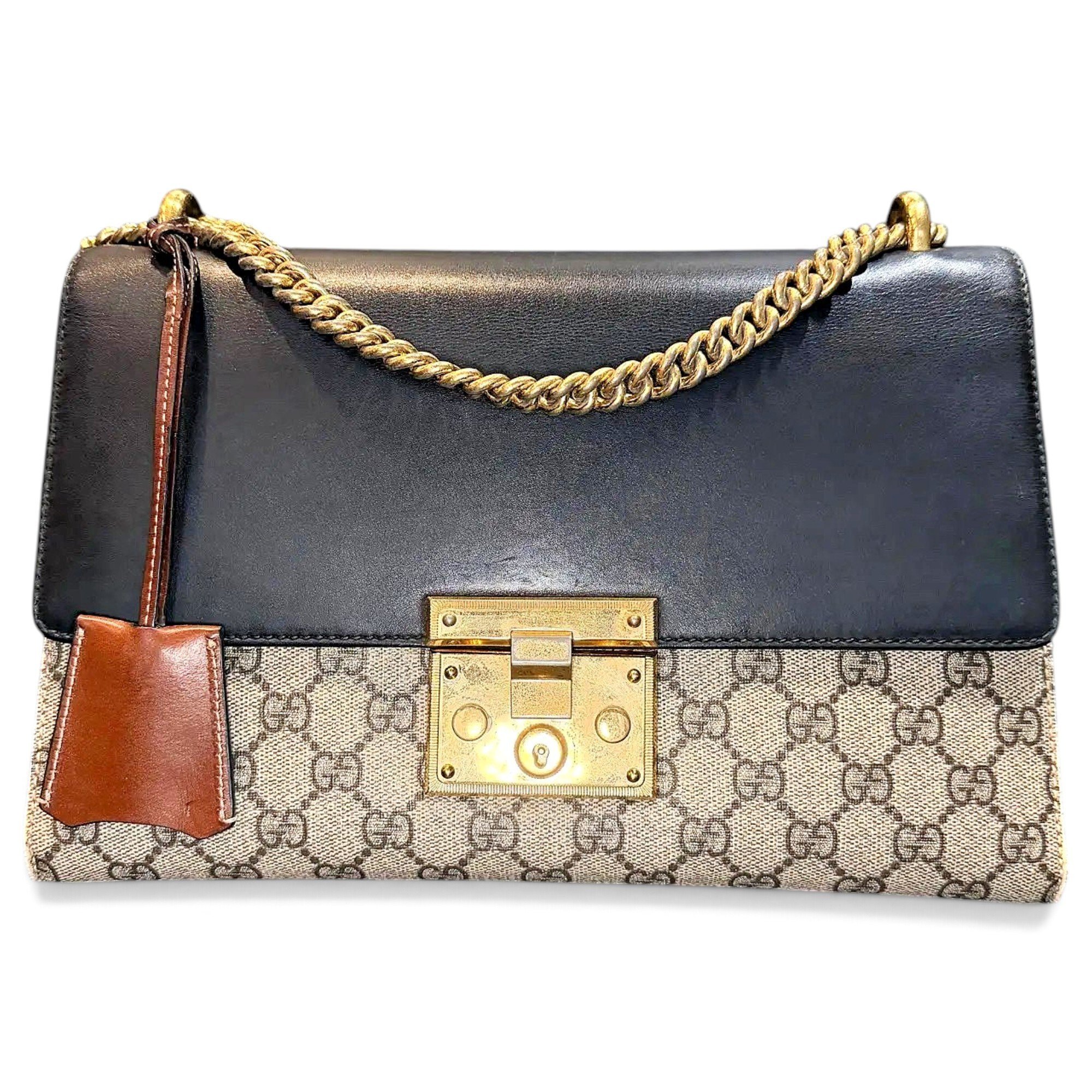 Padlock leather crossbody bag
