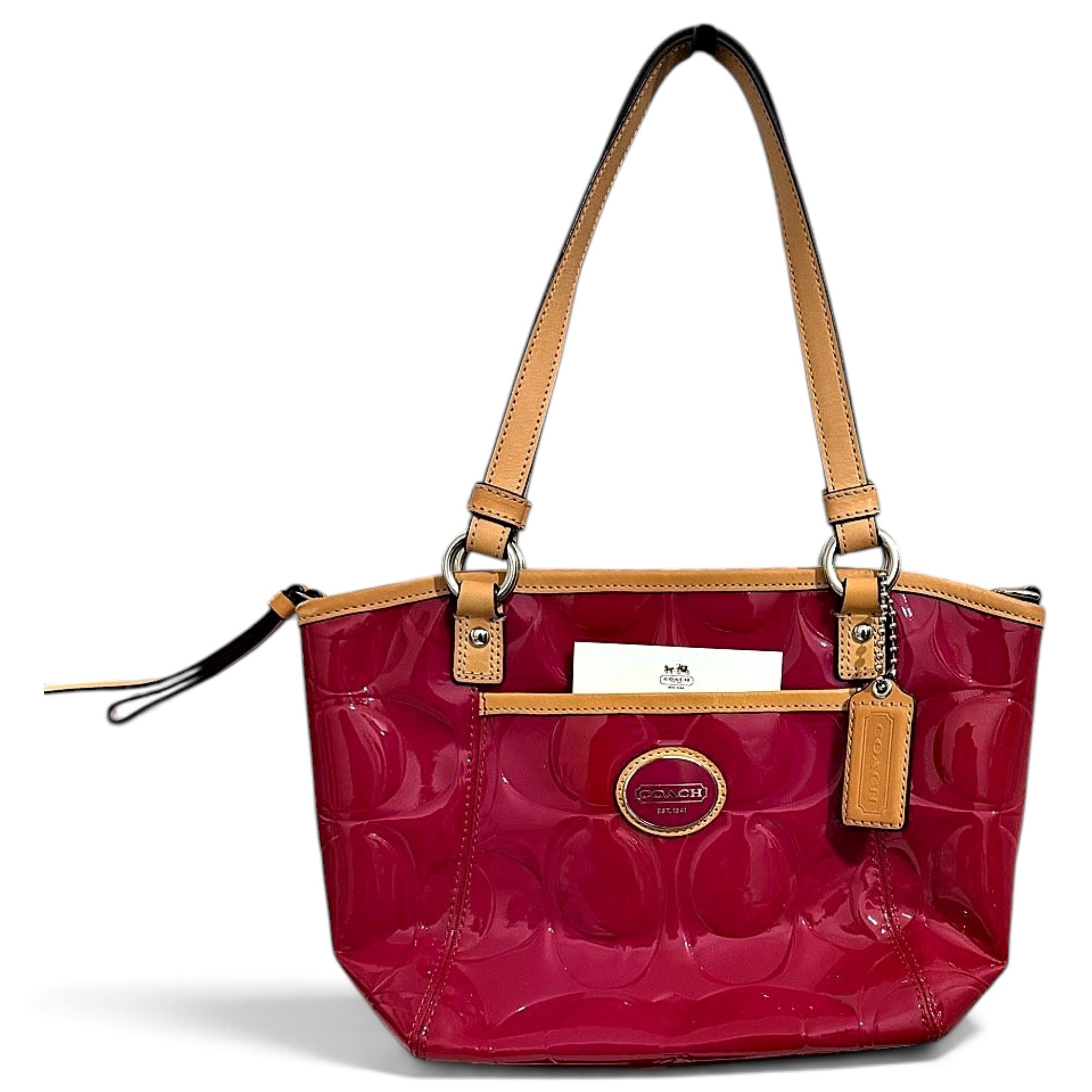 Patent leather handbag