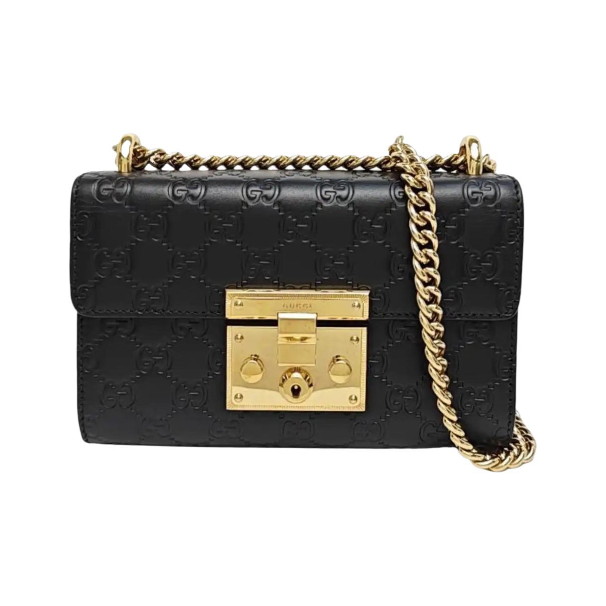 Padlock leather handbag