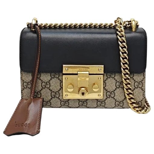 Padlock leather handbag