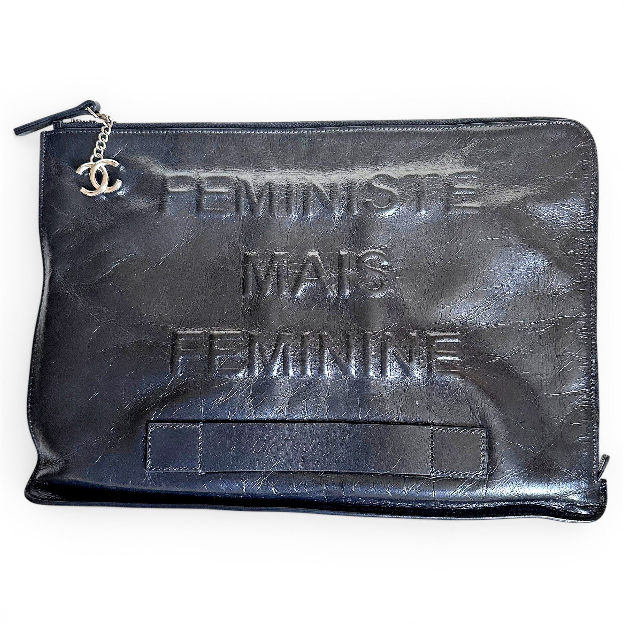 Leather clutch bag