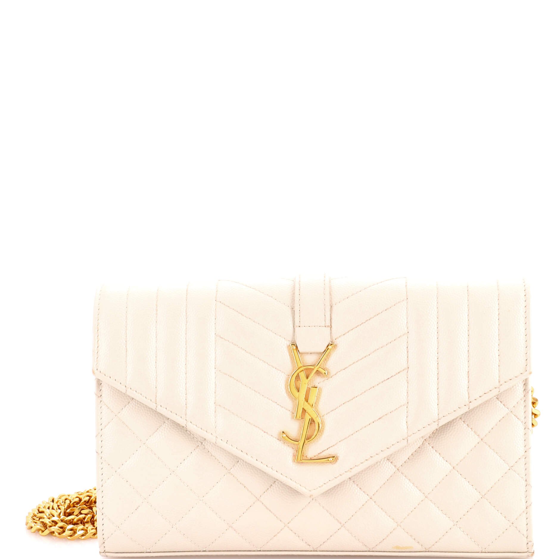 Classic Monogram Chain Wallet Mixed Matelasse Leather Medium