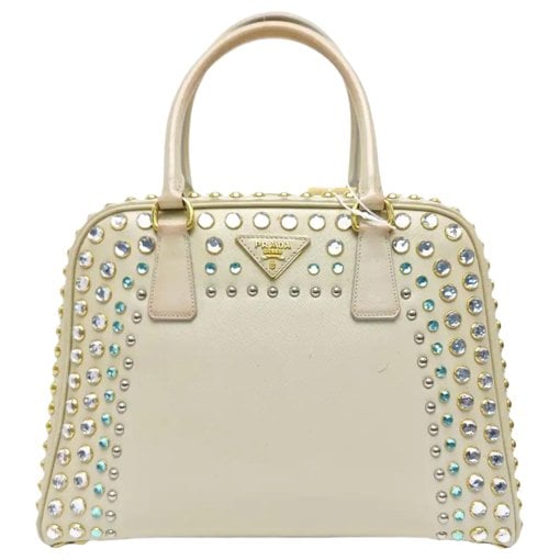 Pyramid leather handbag