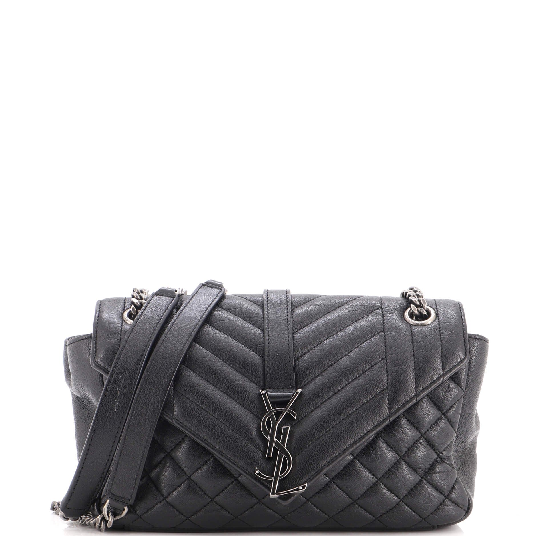 Classic Monogram Slouchy Envelope Satchel Mixed Matelasse Leather Medium